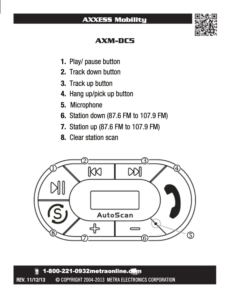 Image de la première page du manuel de l'appareil AXM-DC5