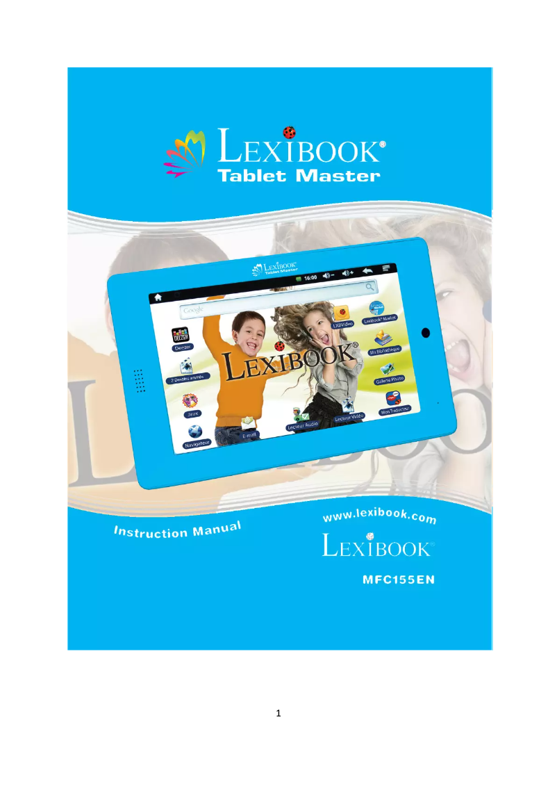 Page n°1 - Manuel utilisateur Lexibook Tablet Master MFC155EN