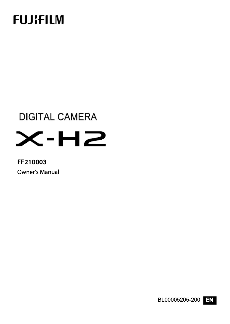 Page n°1 - Manuel utilisateur Fujifilm X-H2