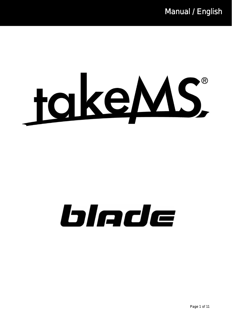 Page n°1 - Manuel utilisateur takeMS Blade