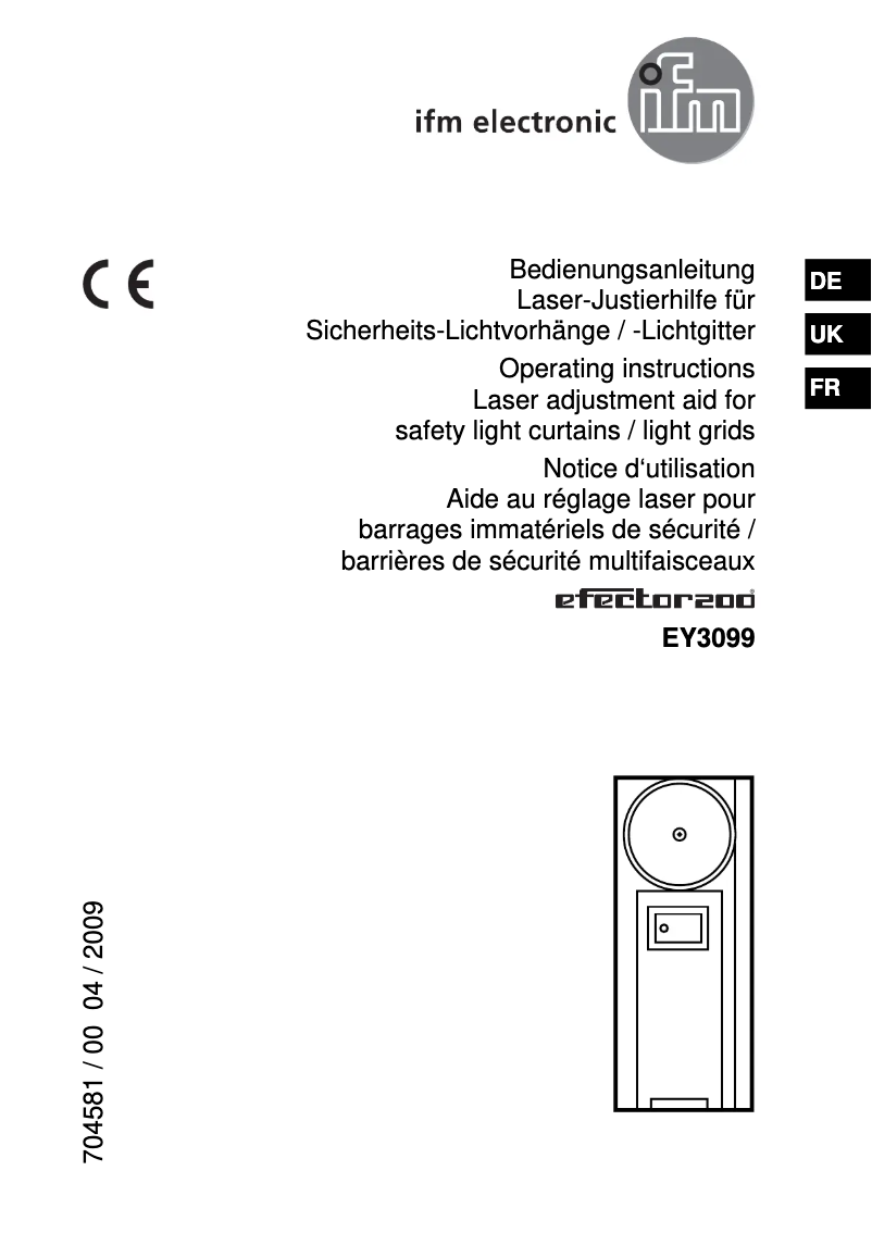 Page n°1 - Manuel utilisateur IFM EY3099