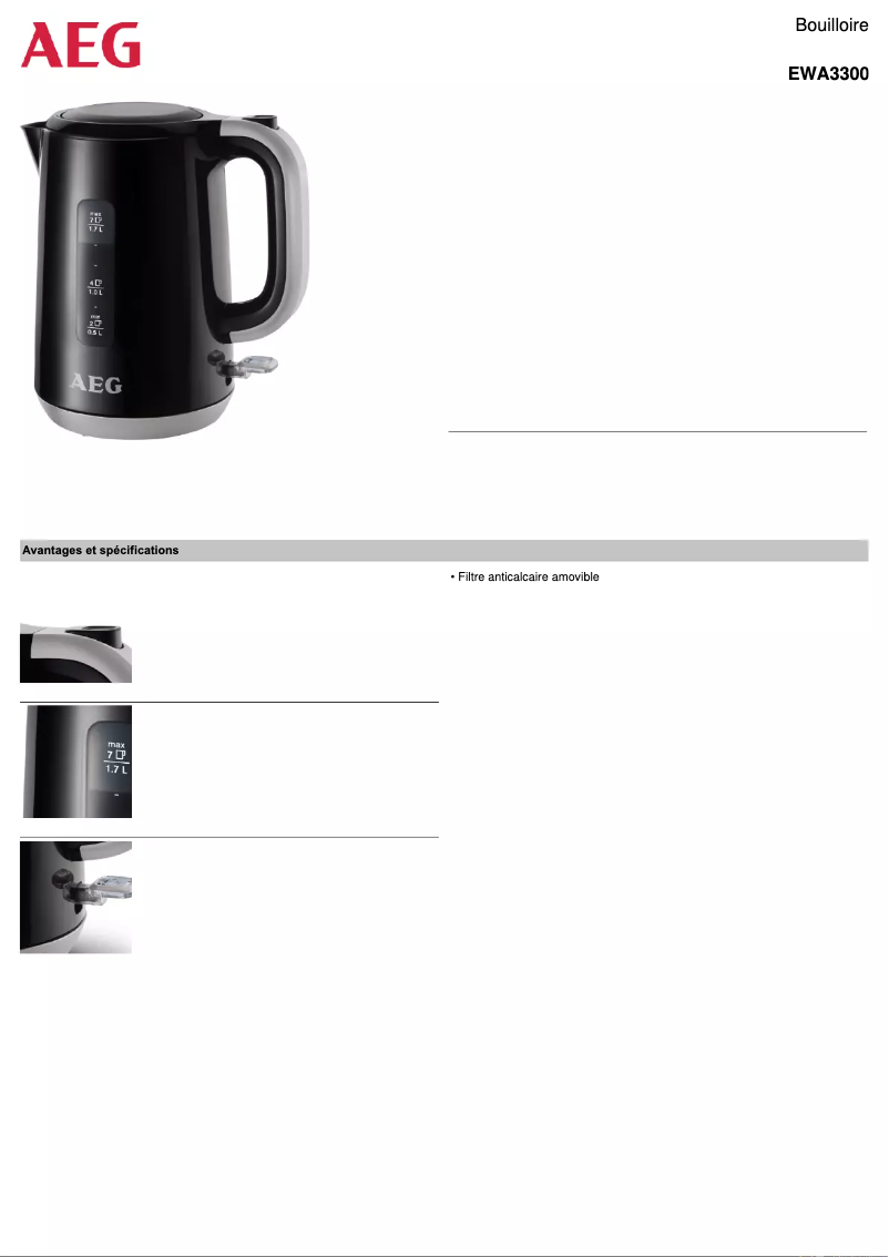 Image de la première page du manuel de l'appareil EWA3300