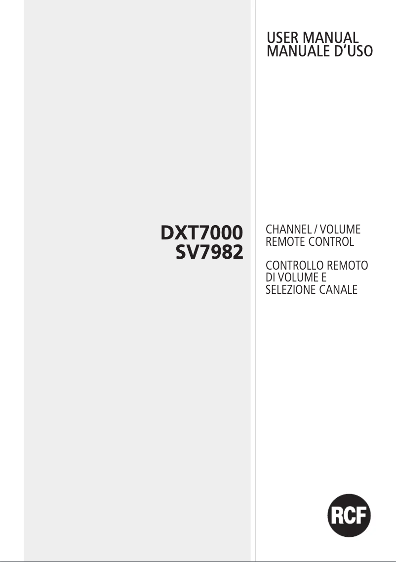 Page 1 de la notice Manuel utilisateur RCF SV 7982