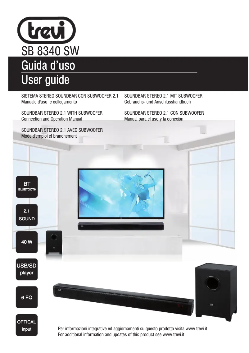 Page 1 de la notice Manuel utilisateur Trevi SB 8340 SW