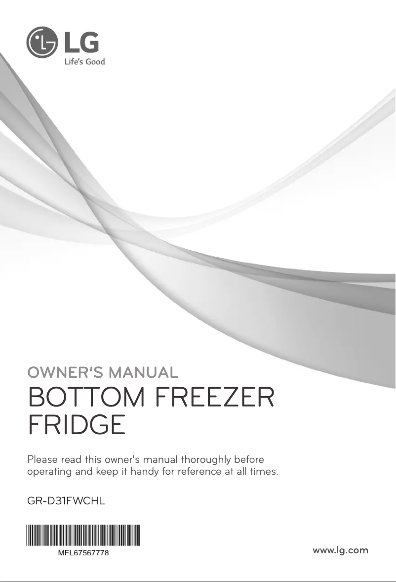 Page 1 de la notice Manuel utilisateur LG GR-D31FWCHL