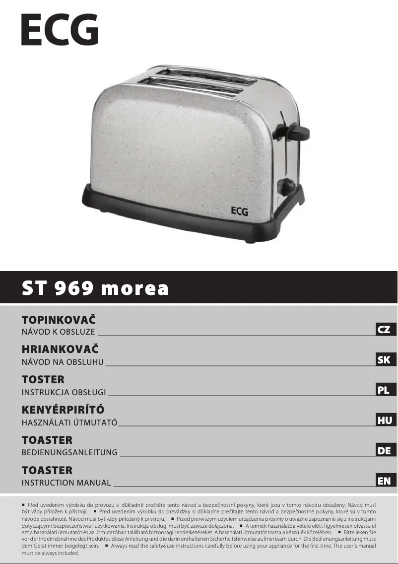 Image de la première page du manuel de l'appareil ST 969 morea