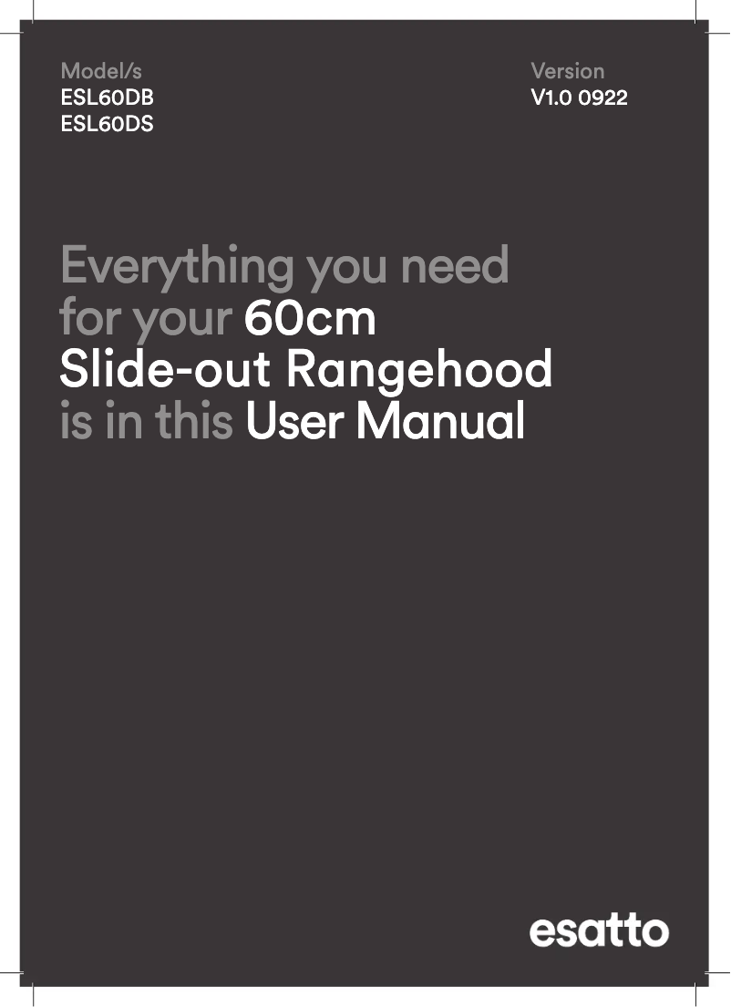 Page 1 de la notice Manuel utilisateur Esatto ESL60DS