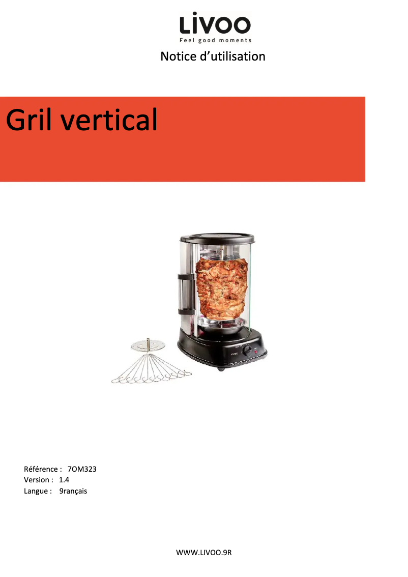 Page 1 de la notice Manuel utilisateur Livoo DOM323