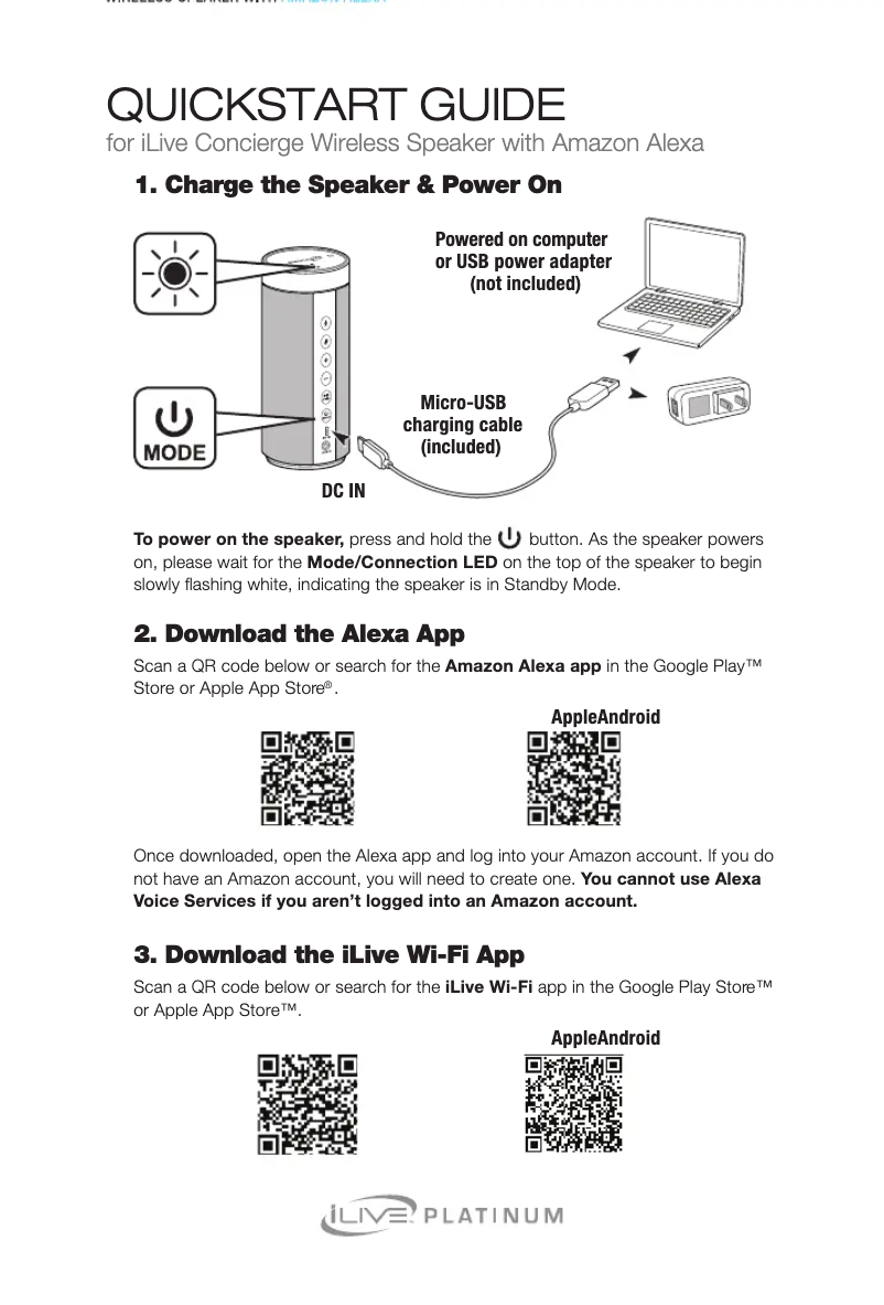 Image de la première page du manuel de l'appareil Platinum ISWFV387