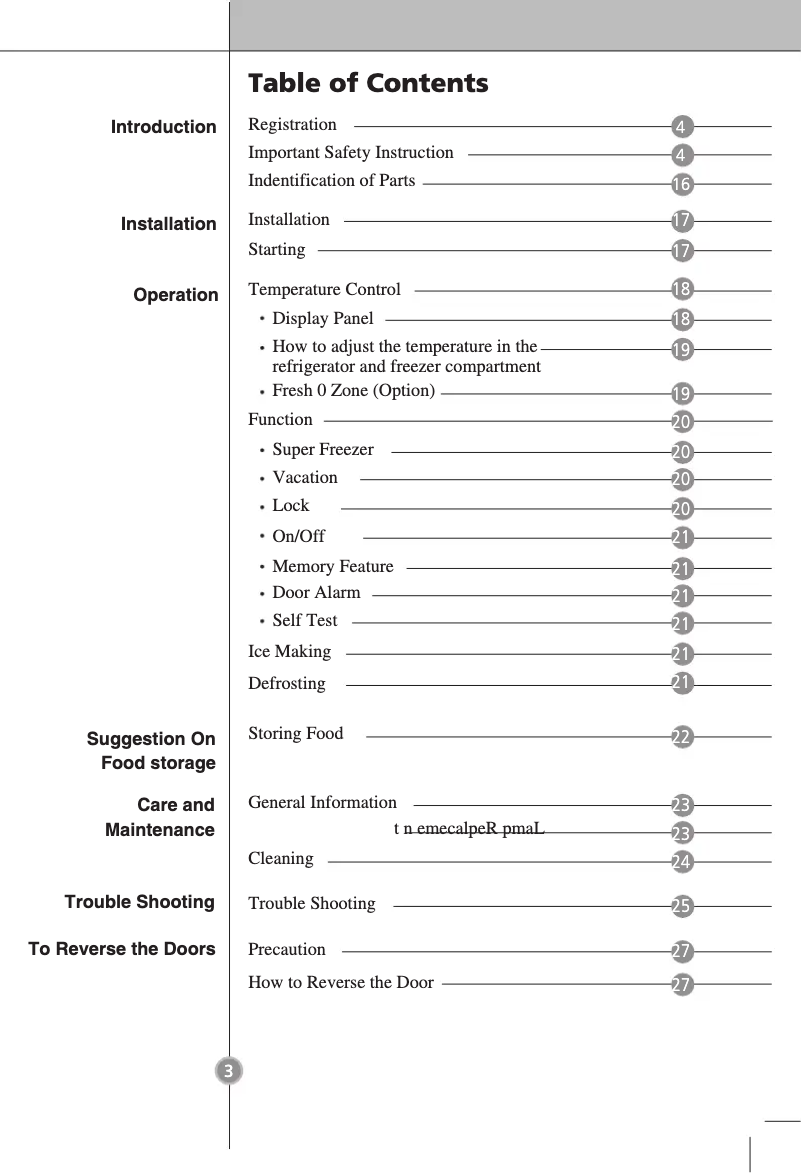 Page 1 de la notice Manuel utilisateur LG GB5133PWCW