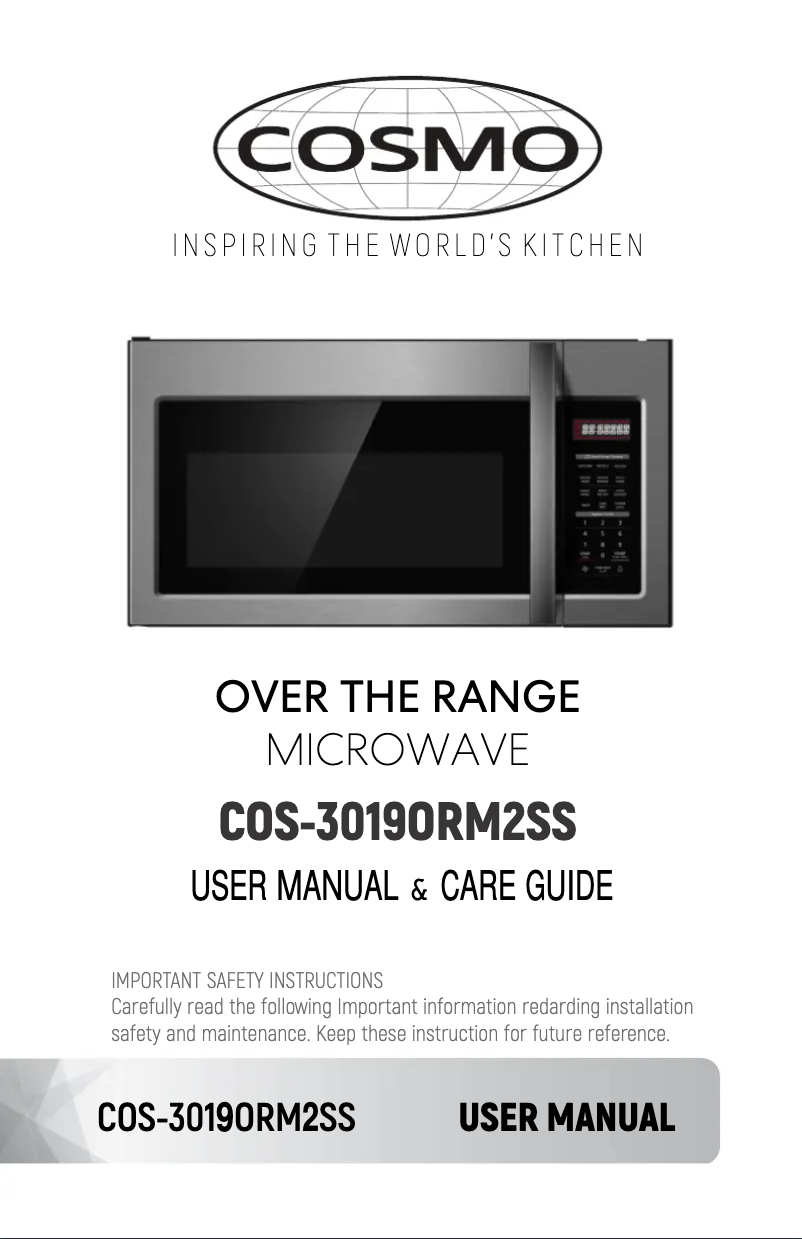 Image de la première page du manuel de l'appareil COS-3019ORM2SS