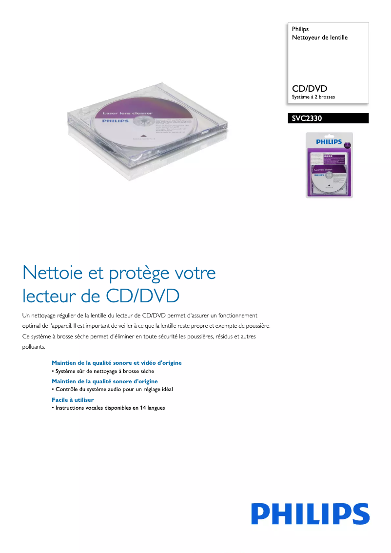Page n°1 - Fiche technique Philips SVC2330
