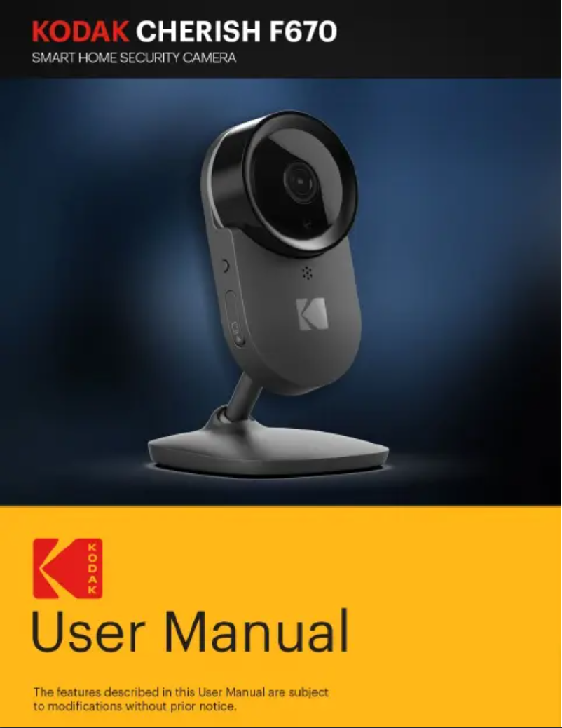Page 1 de la notice Manuel utilisateur Kodak Cherish F670