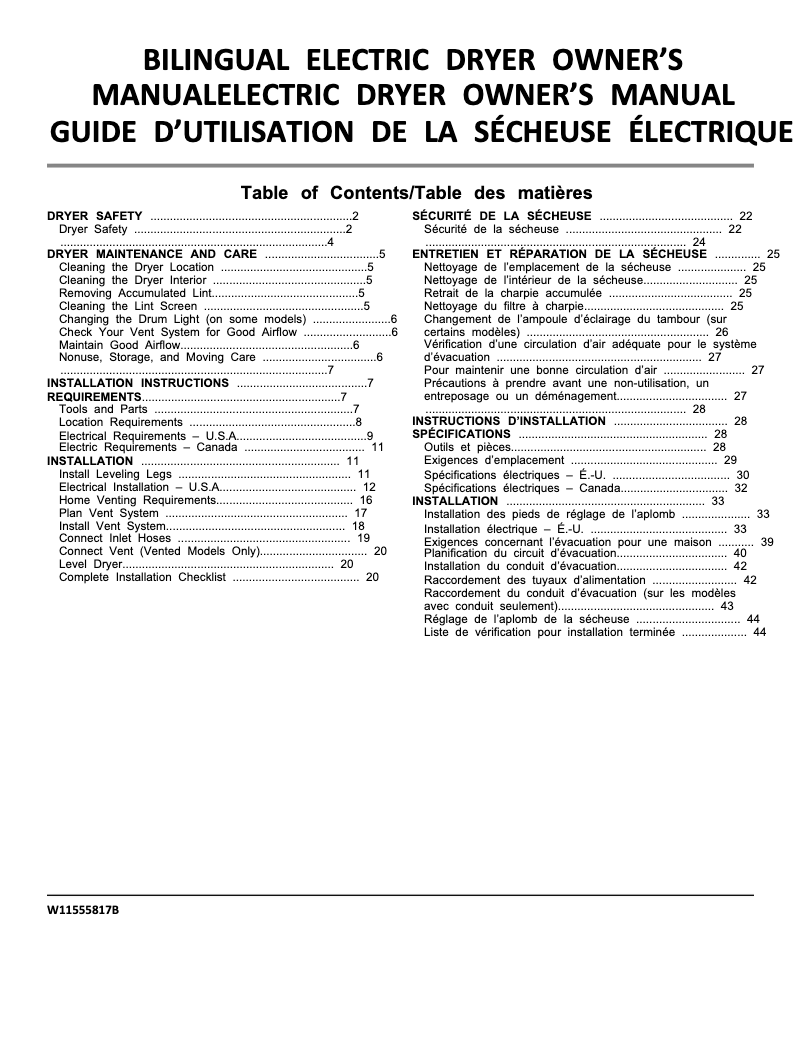 Image de la première page du manuel de l'appareil WED500CMW