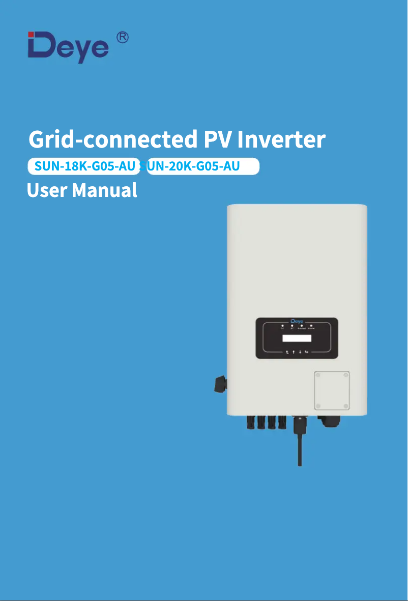 Page 1 de la notice Manuel utilisateur Deye SUN-20K-G05-AU