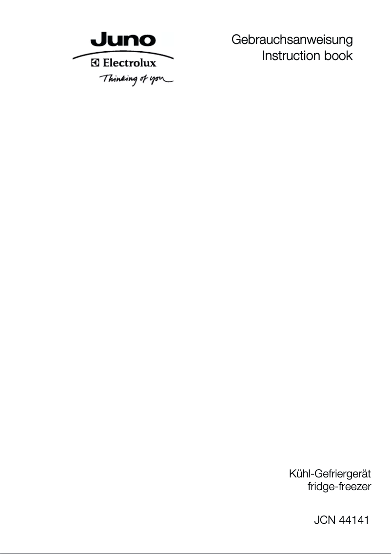 Page 1 de la notice Manuel utilisateur Juno Electrolux JCN44141