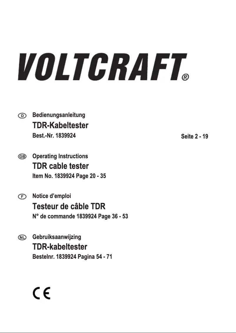 Page 1 de la notice Manuel utilisateur Voltcraft KT-600