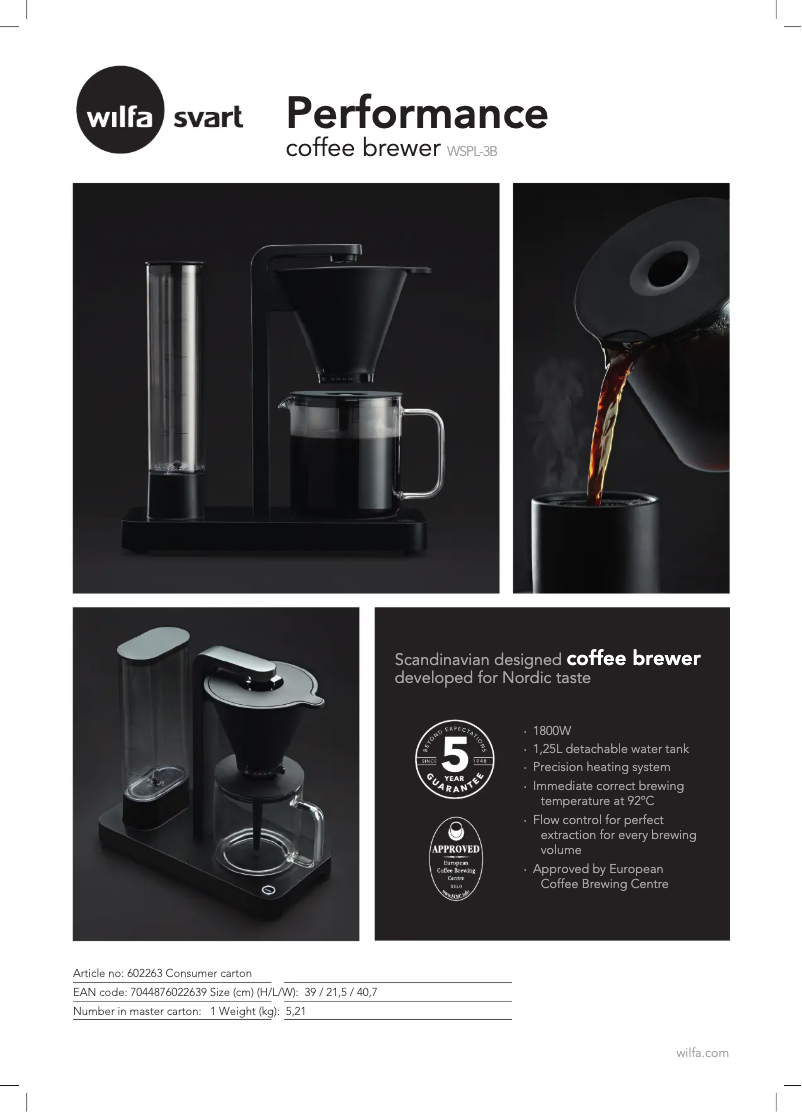 Image de la première page du manuel de l'appareil SVART Performance WSPL-3B