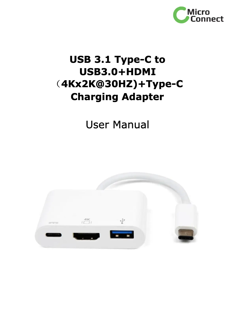 Page n°1 - Manuel utilisateur Micro Connect USB3.1CCOM2