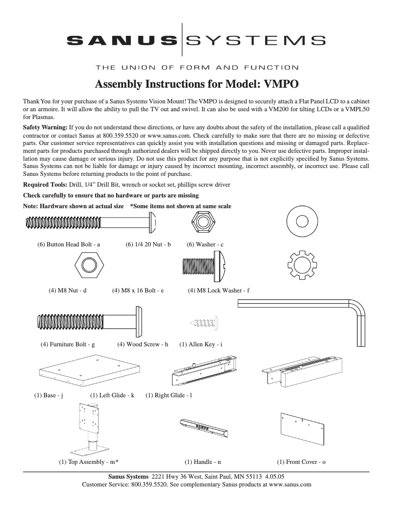 Image de la première page du manuel de l'appareil VMPO1