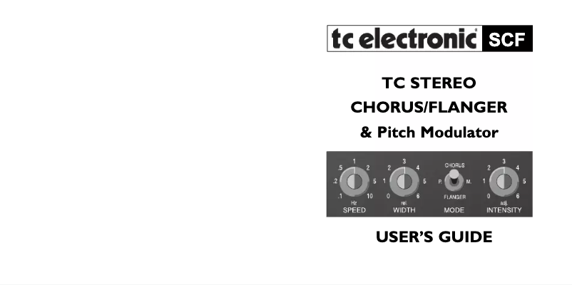 Page n°1 - Manuel utilisateur TC Electronic SCF Stereo Chorus Flanger