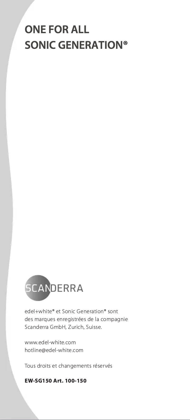 Page n°1 - Manuel utilisateur Edel White Sonic Generation