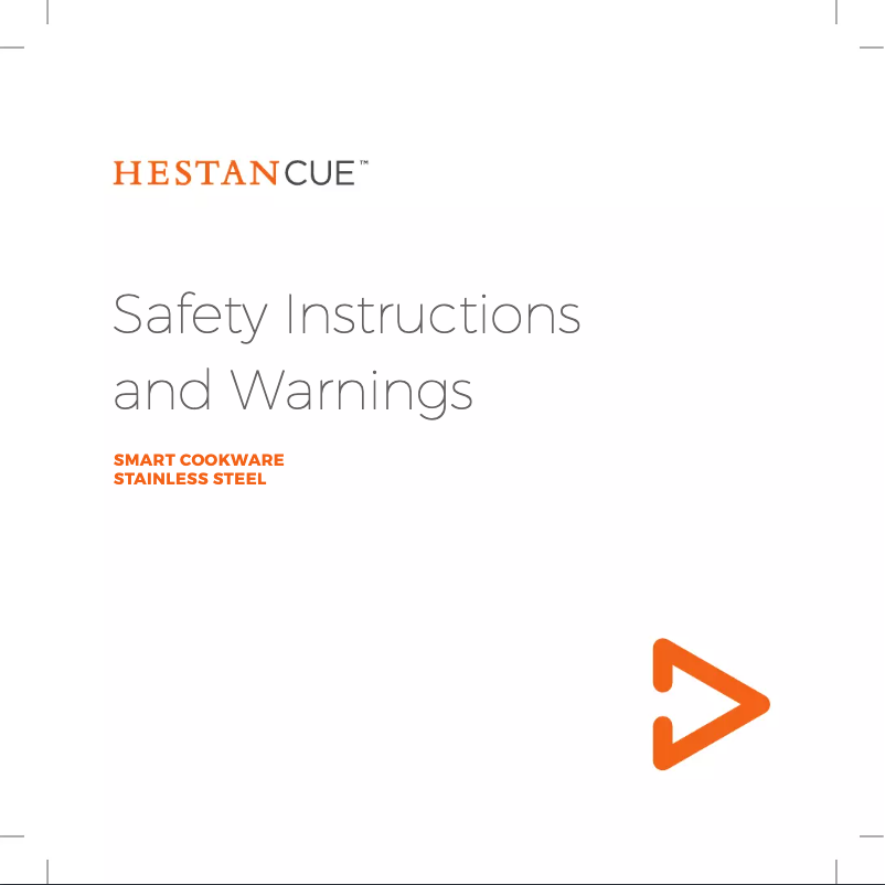 Page n°1 - Instructions de sécurité Hestan Cue Fry Pan 31516