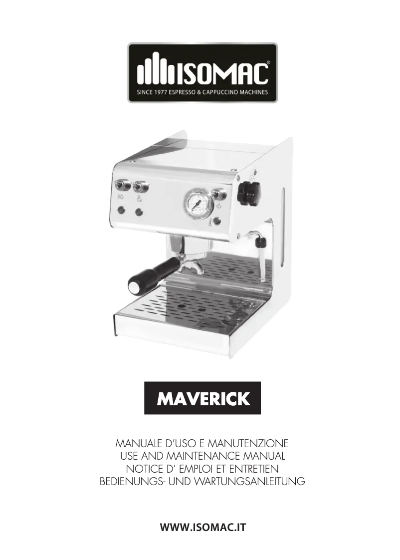 Page n°1 - Manuel utilisateur Isomac Maverick
