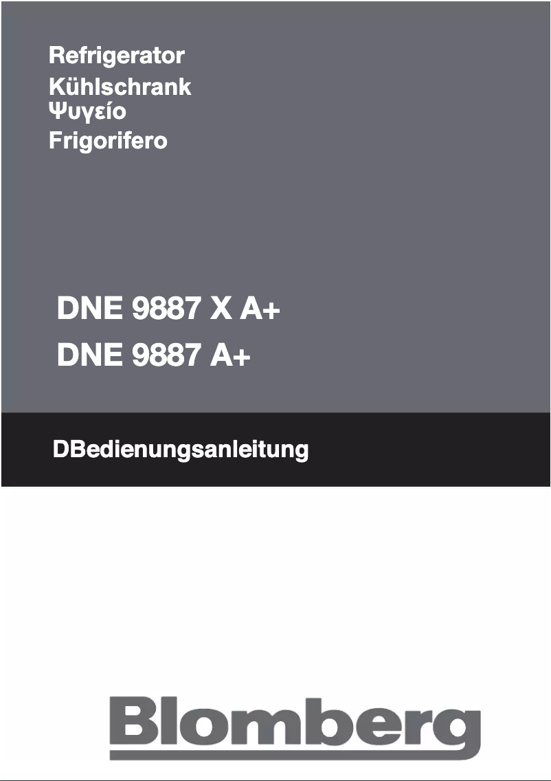 Page n°1 - Manuel utilisateur Blomberg DNE 9887 X A