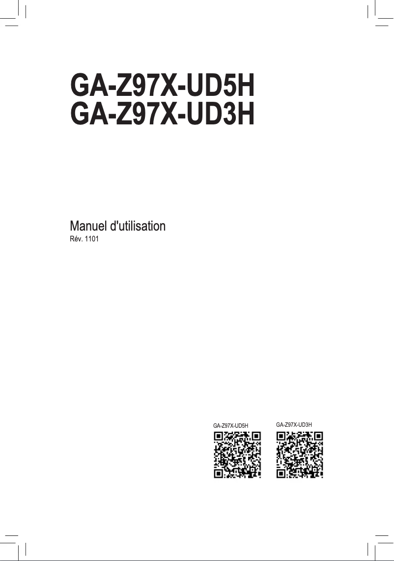 Page 1 de la notice Manuel utilisateur Gigabyte GA-Z97X-UD5H