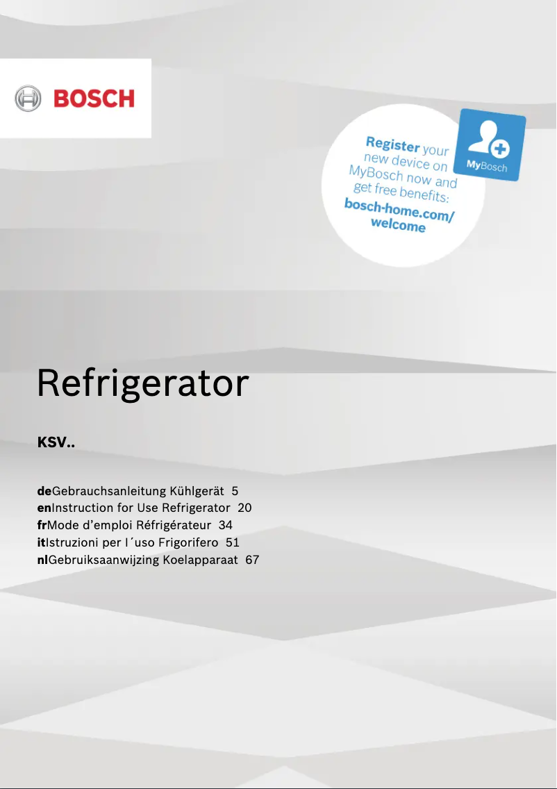 Página 1 del manual Manual de instrucciones Bosch KSV29NWEPG