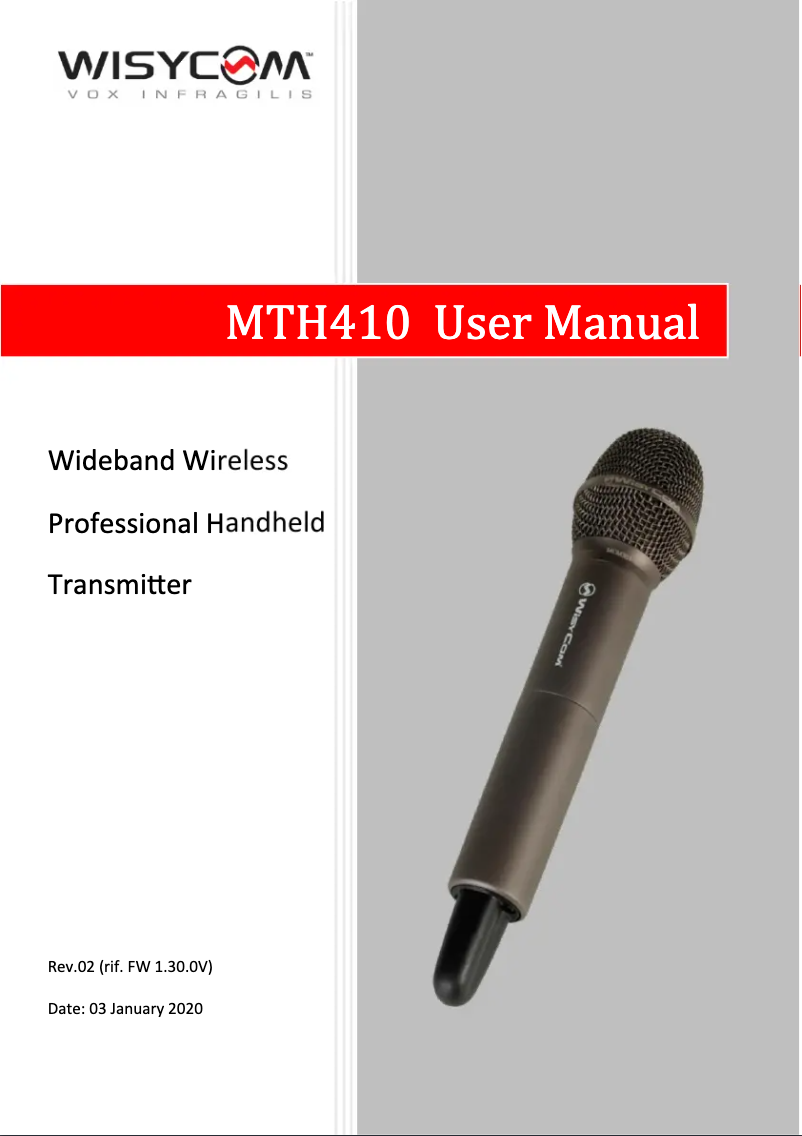Page n°1 - Manuel utilisateur Audio-Technica MTH410