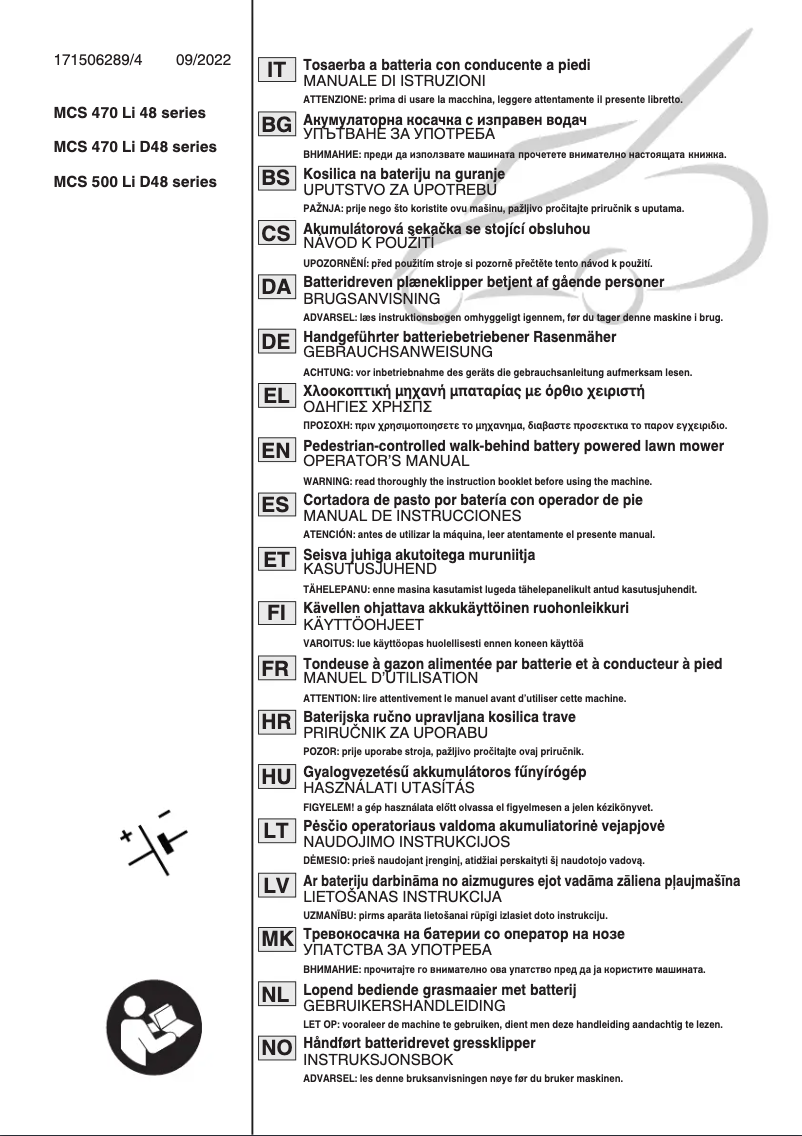 Page n°1 - Manuel utilisateur Stiga Multiclip 547 AE