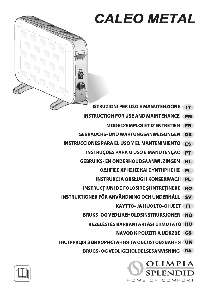 Page 1 de la notice Manuel utilisateur Olimpia Splendid Caleo Metal
