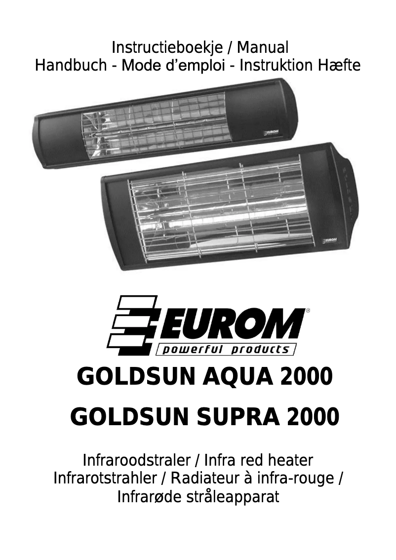 Page 1 de la notice Manuel utilisateur Eurom Goldsun AQUA 2000