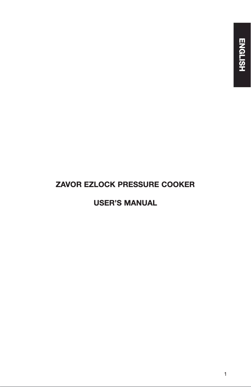 Page n°1 - Manuel utilisateur Zavor EZLock ZCWEZ05