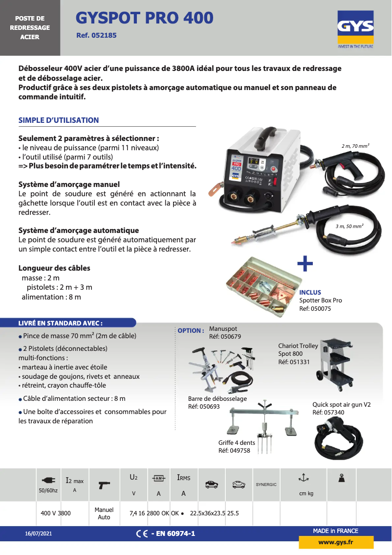 Image de la première page du manuel de l'appareil Gyspot PRO 400
