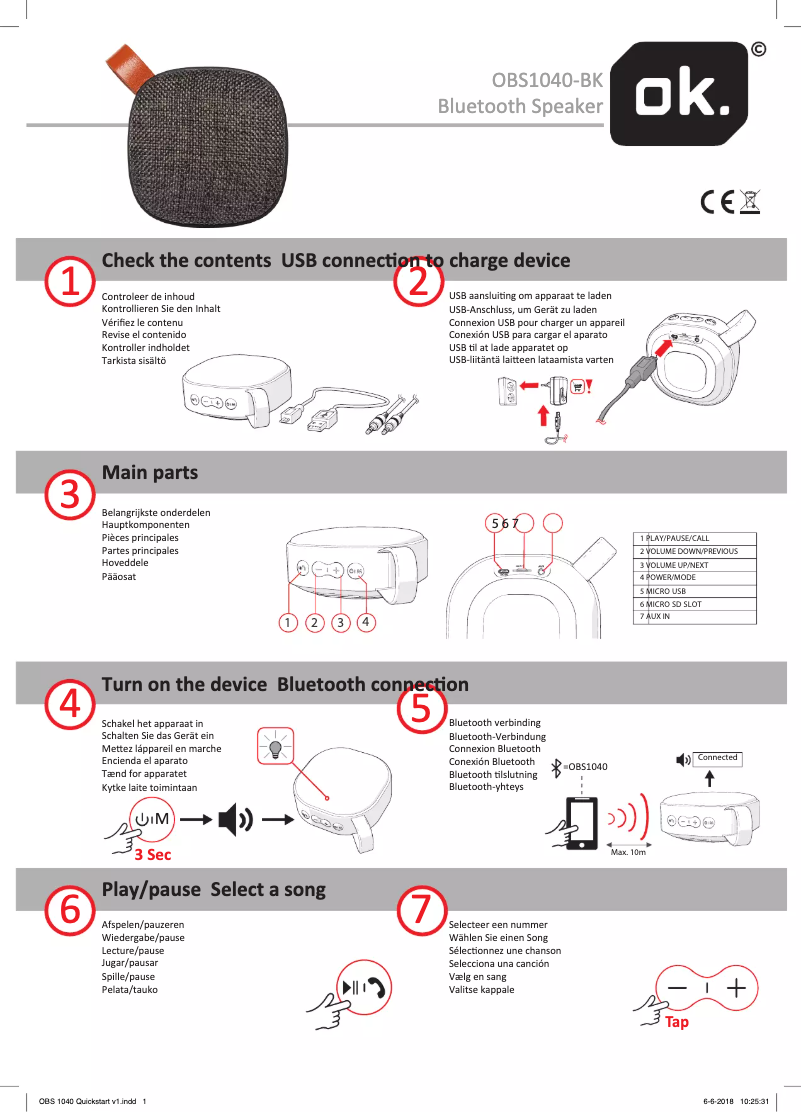 Image de la première page du manuel de l'appareil OBS1040-BK