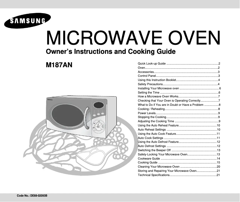 Page 1 de la notice Manuel utilisateur Samsung M187AN