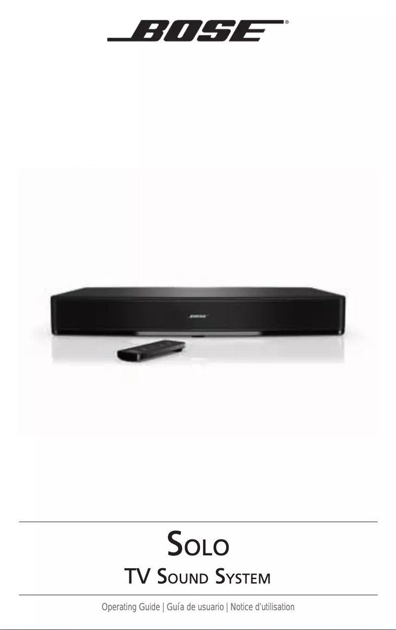 Page 1 de la notice Manuel utilisateur Bose Solo TV Sound System