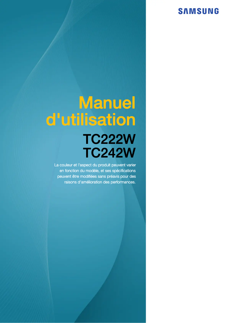 Page 1 de la notice Manuel utilisateur Samsung TC222W