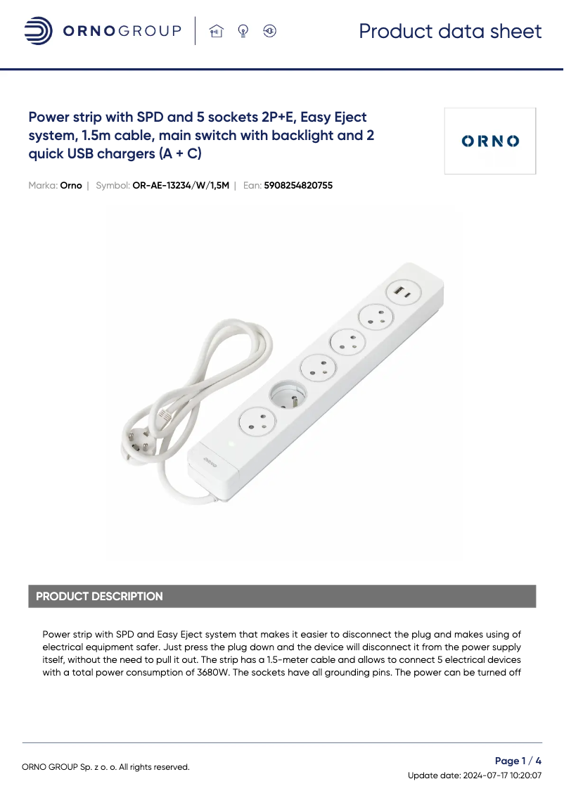 Image de la première page du manuel de l'appareil OR-AE-13234