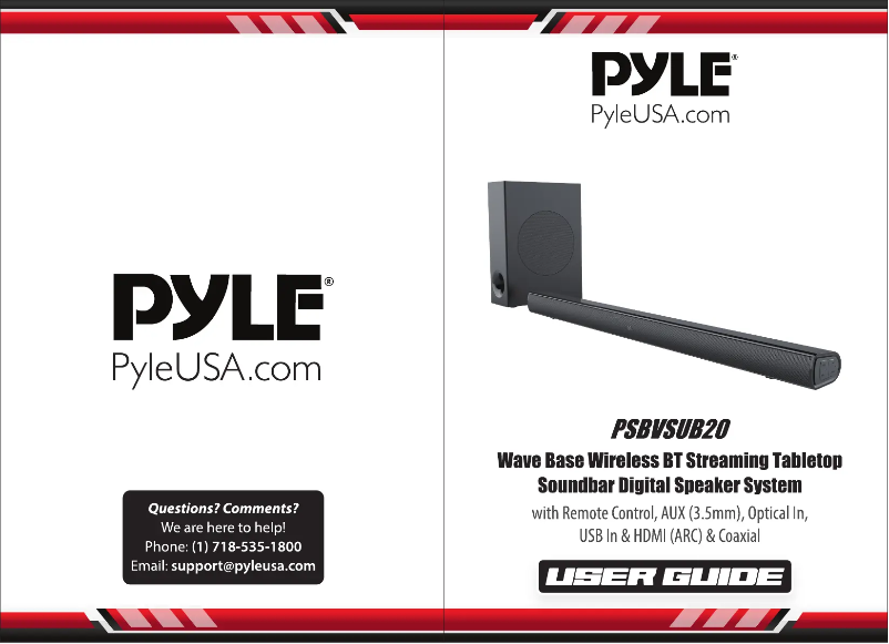 Image de la première page du manuel de l'appareil PSBVSUB20