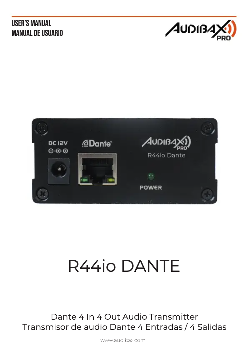Image de la première page du manuel de l'appareil R44io Dante
