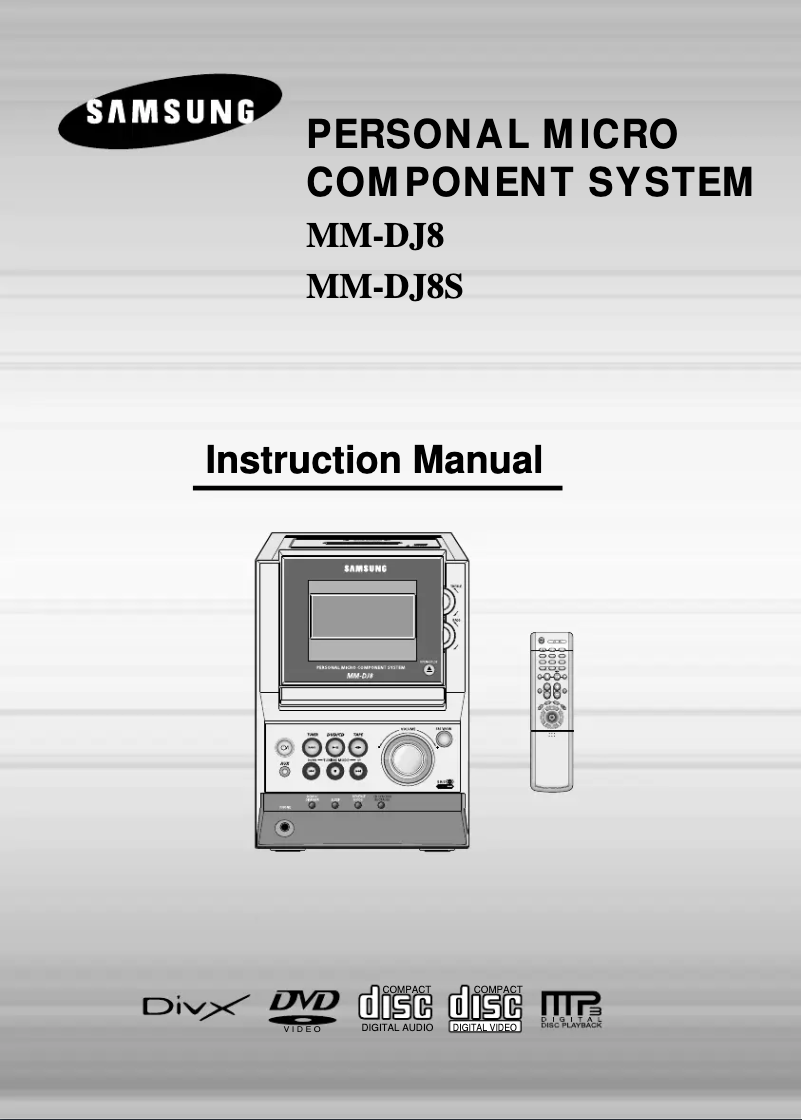 Image de la première page du manuel de l'appareil MM-DJ8S