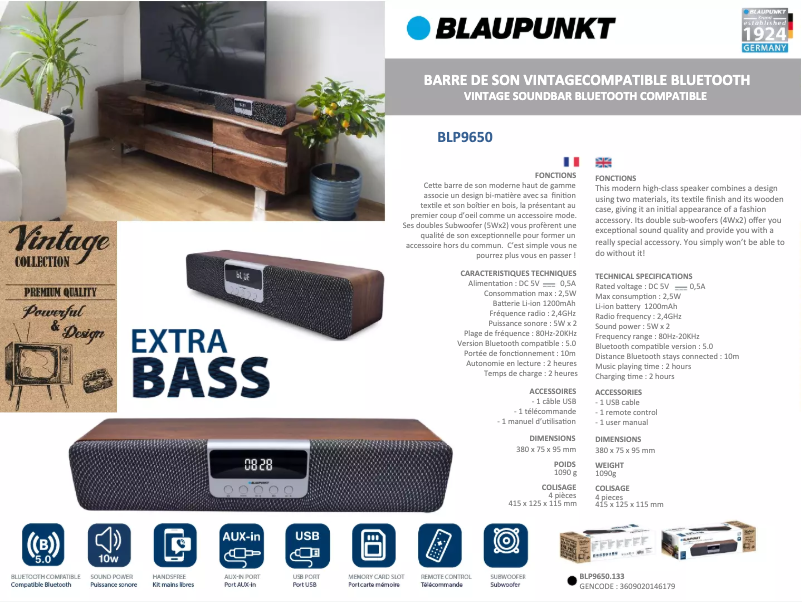 Página 1 del manual Manual de usuario Blaupunkt BLP9650