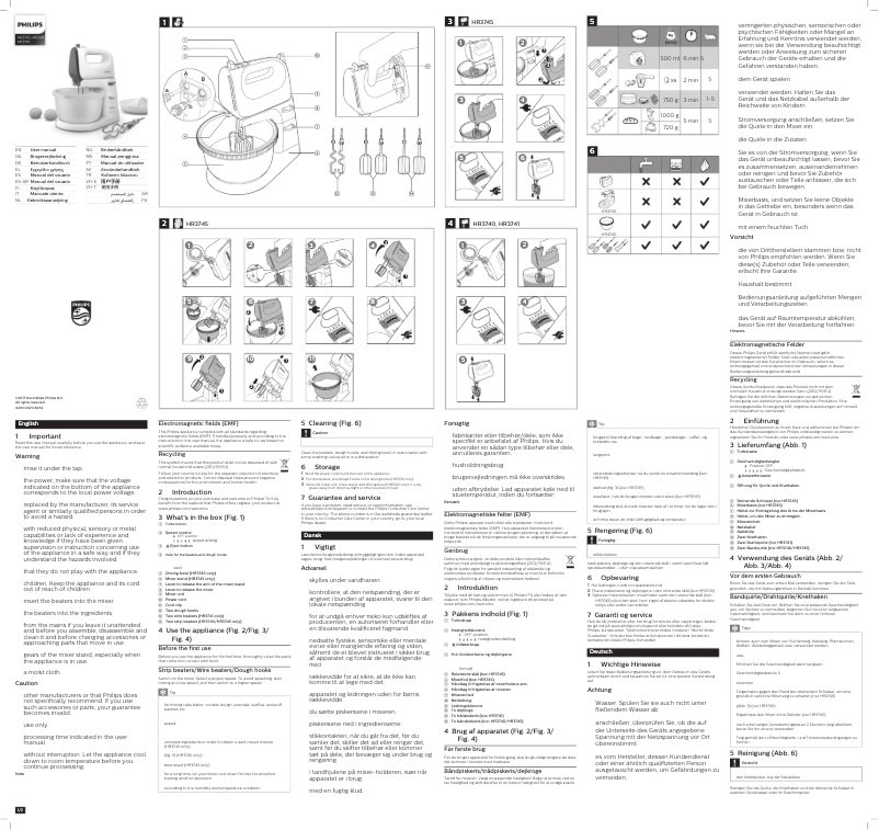 Page 1 de la notice Manuel utilisateur Philips Viva Collection HR3745