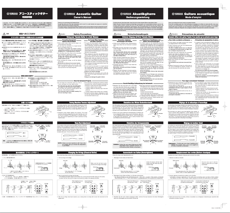 Page 1 de la notice Manuel utilisateur Yamaha F325D