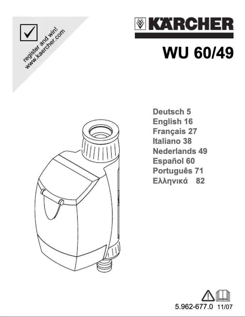 Page n°1 - Manuel utilisateur Kärcher WU 60/49 Automatic