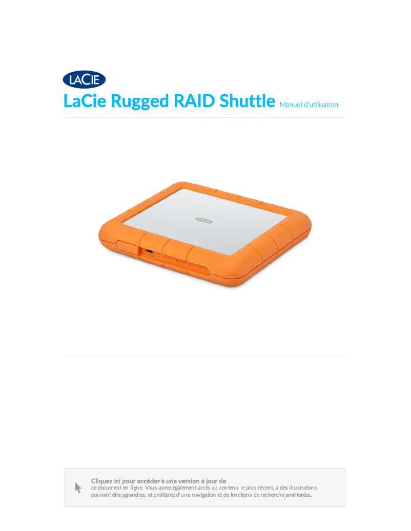 Página 1 del manual Manual de usuario LaCie Rugged RAID Shuttle